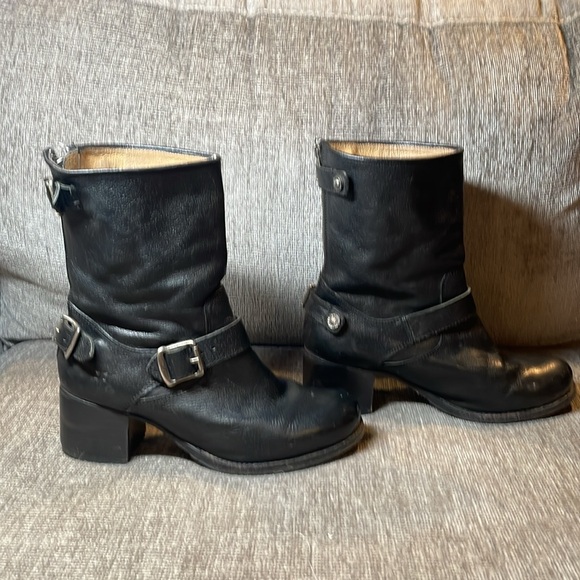 Vintage Frye Back Zip Engineer Boots, Sz 8.5 - Picture 8 of 8